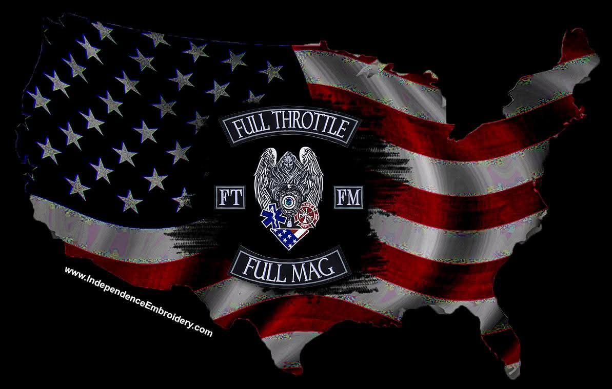 American flag in the shape of the United States with FTFM patch